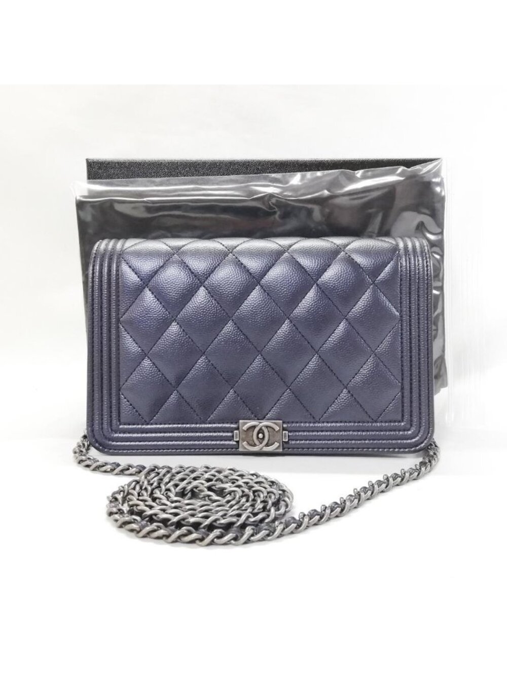 Chanel Boy Chain Wallet CC Logo Shoulder Bag